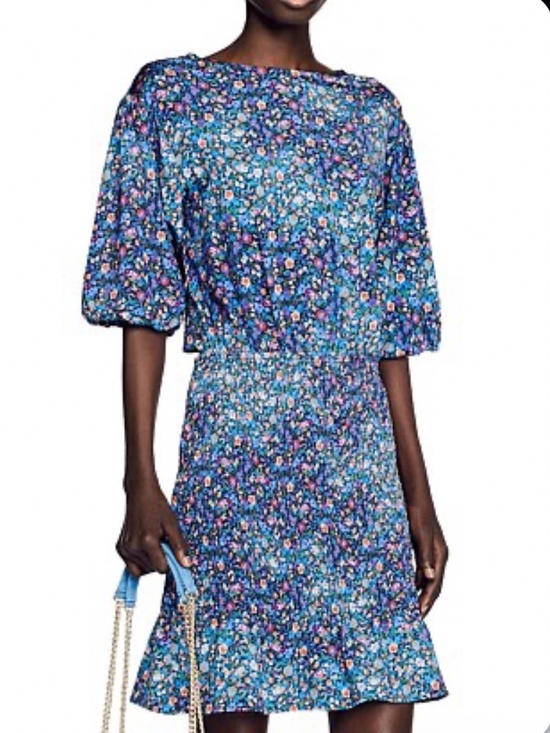 Sandro Paris spinelle floral smocked dress - Picture 2 of 8